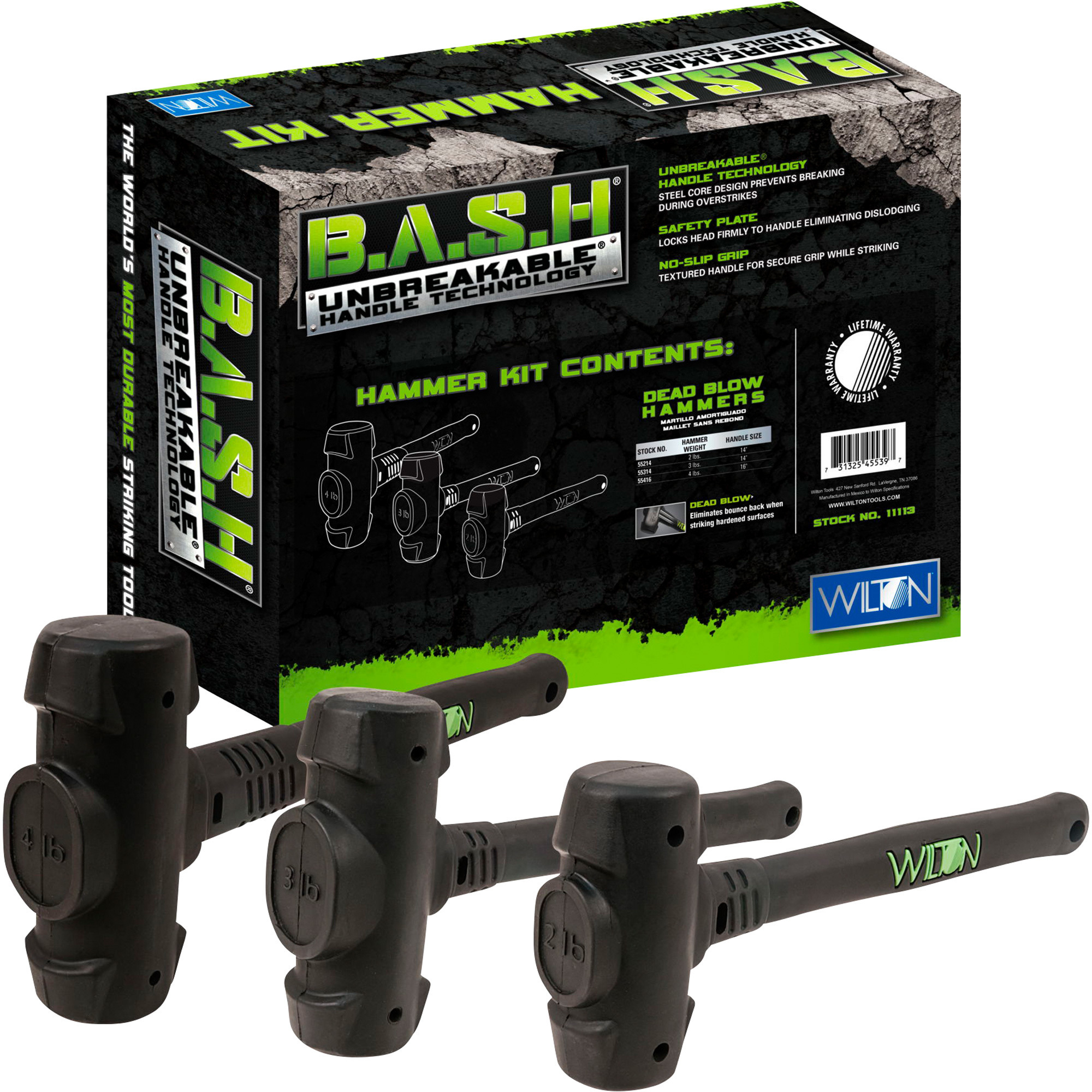 Wilton B.A.S.H. Dead Blow Hammer Kit, 3-Pc. Set, Model# 11113